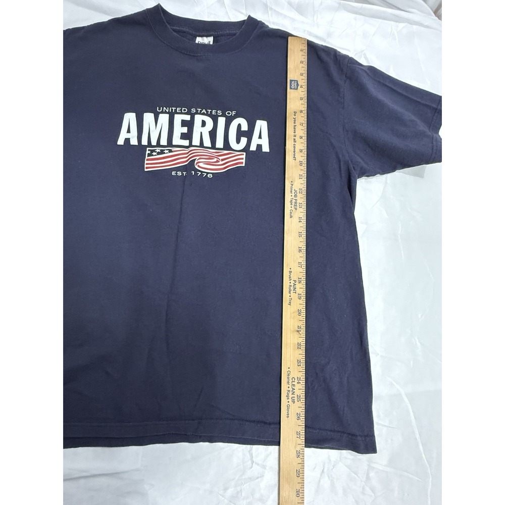 Anvil Apparel T Shirt XL Blue‎ Short Sleeve Crew Neck America Patriotic Cotton - Picture 6 of 12